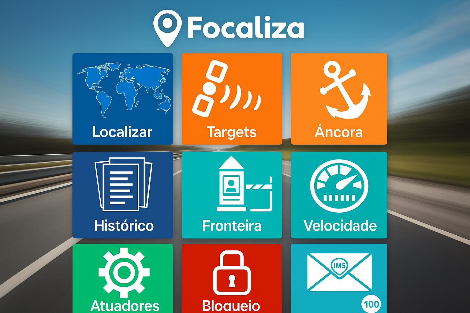 Funcionalidades Completas do Focaliza Serra - Localizar, Targets, Âncora, Histórico, Fronteira, Velocidade, Atuadores, Bloqueio, IMS